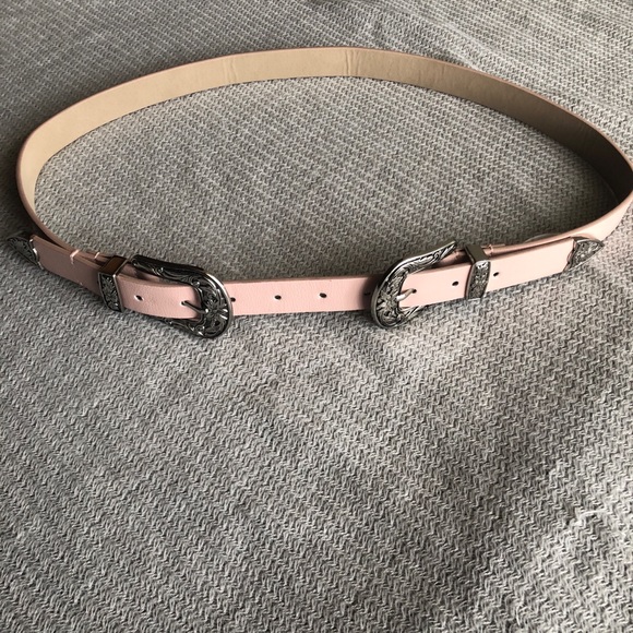 Pink Two Buckles Western Belt- Kendall Jenner Look - Picture 2 of 6